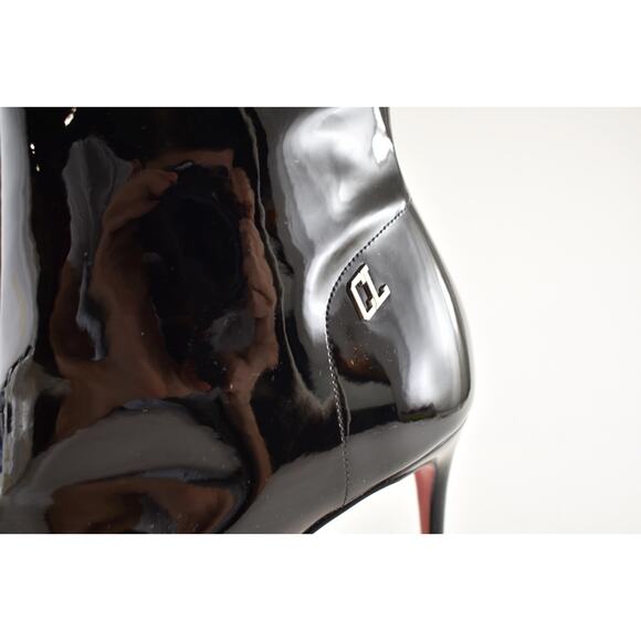Christian Louboutin Sporty Kate Booty 85 Black Patent CL Ankle Heel Bootie 36.5 - Picture 11 of 15